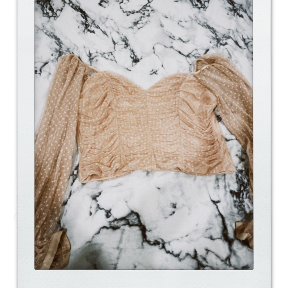 Fashion Nova Off Shoulder Nude Blouse